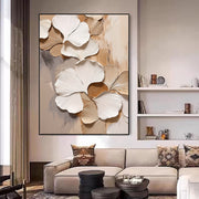 3D-Textured Art | Ginkgo Leaf Relief