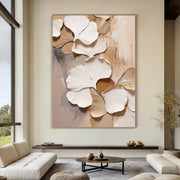 3D-Textured Art | Ginkgo Leaf Relief