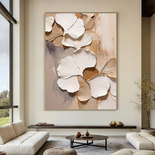 3D-Textured Art | Ginkgo Leaf Relief