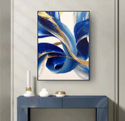 Contemporary Luxe Art | Cobalt Gold Swirl