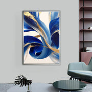 Contemporary Luxe Art | Cobalt Gold Swirl