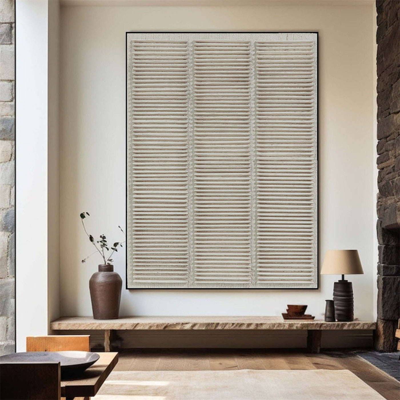 3D-Textured Art | Linear Striped Relief