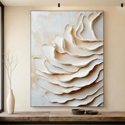 3D-Textured Art | Cream Layered Waves
