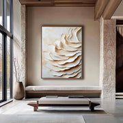 3D-Textured Art | Cream Layered Waves