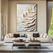 3D-Textured Art | Cream Layered Waves