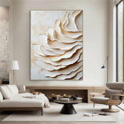 3D-Textured Art | Cream Layered Waves