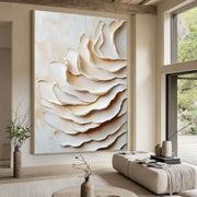 3D-Textured Art | Cream Layered Waves