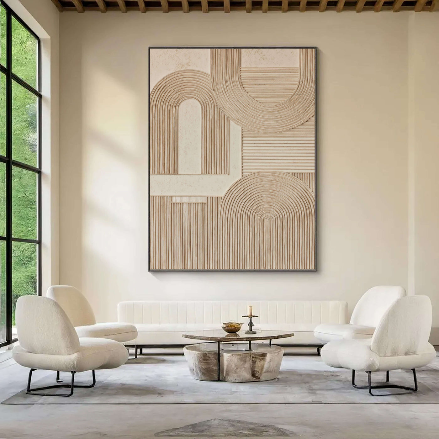 3D-Textured Art | Geometric Arch Relief