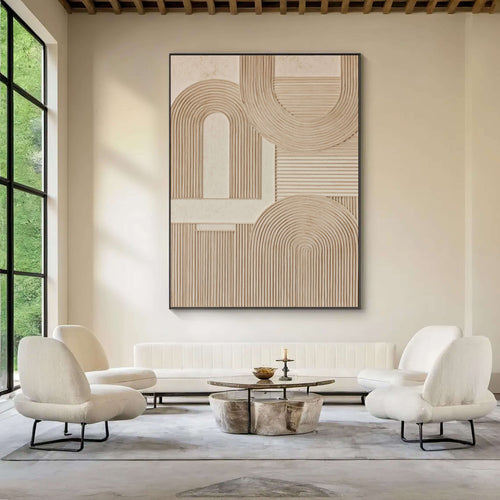 3D-Textured Art | Geometric Arch Relief
