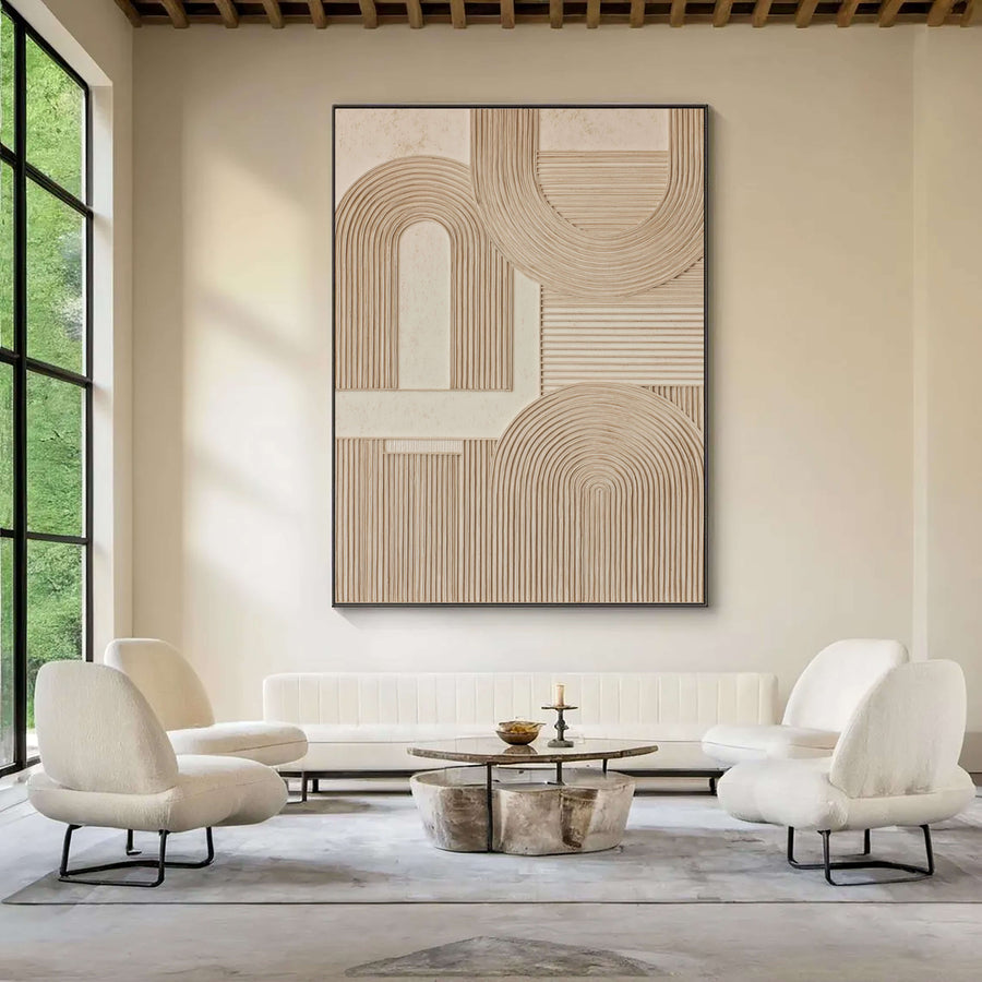 3D-Textured Art | Geometric Arch Relief