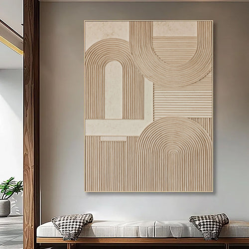 3D-Textured Art | Geometric Arch Relief
