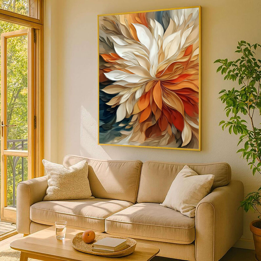 3D-Textured Art | Warm Petal Relief