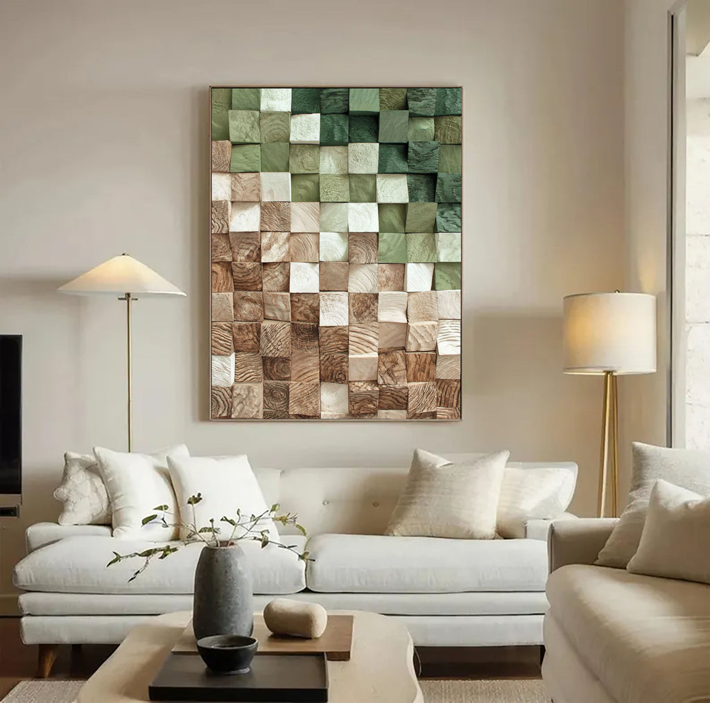 3D-Textured Art | Timber Gradient Blocks
