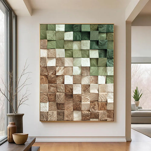 3D-Textured Art | Timber Gradient Blocks