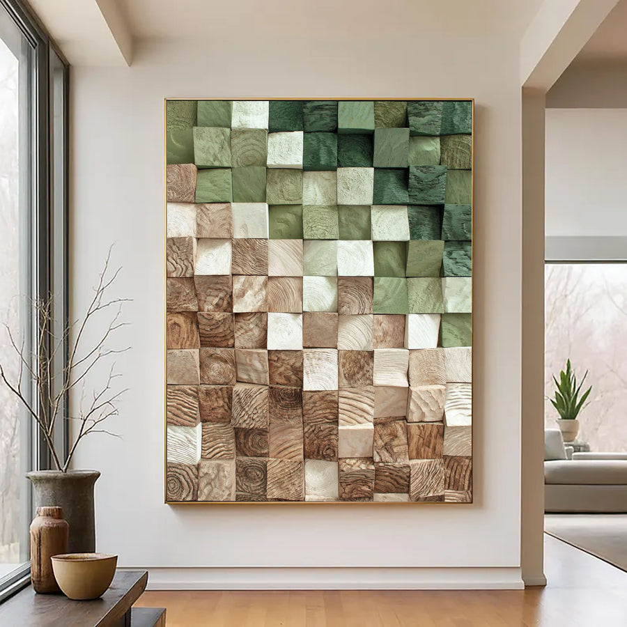 3D-Textured Art | Timber Gradient Blocks