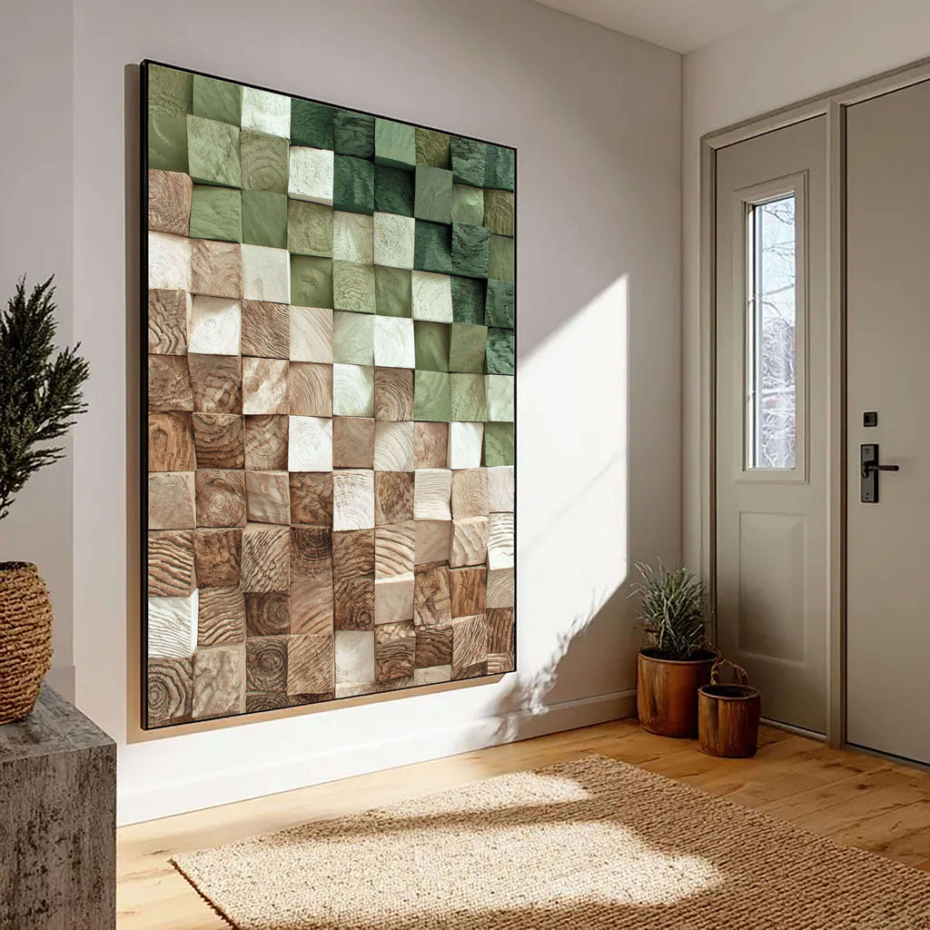 3D-Textured Art | Timber Gradient Blocks
