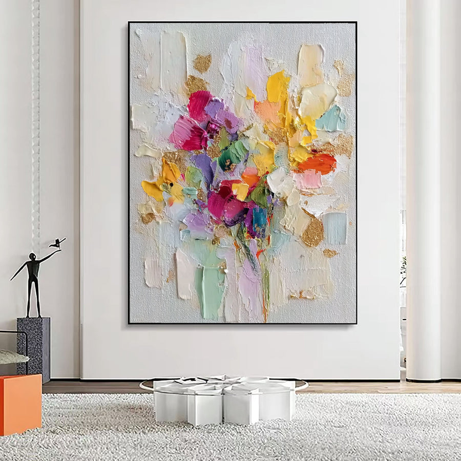 3D-Textured Art | Vibrant Petal Impasto
