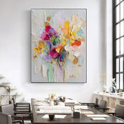 3D-Textured Art | Vibrant Petal Impasto