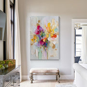 3D-Textured Art | Vibrant Petal Impasto