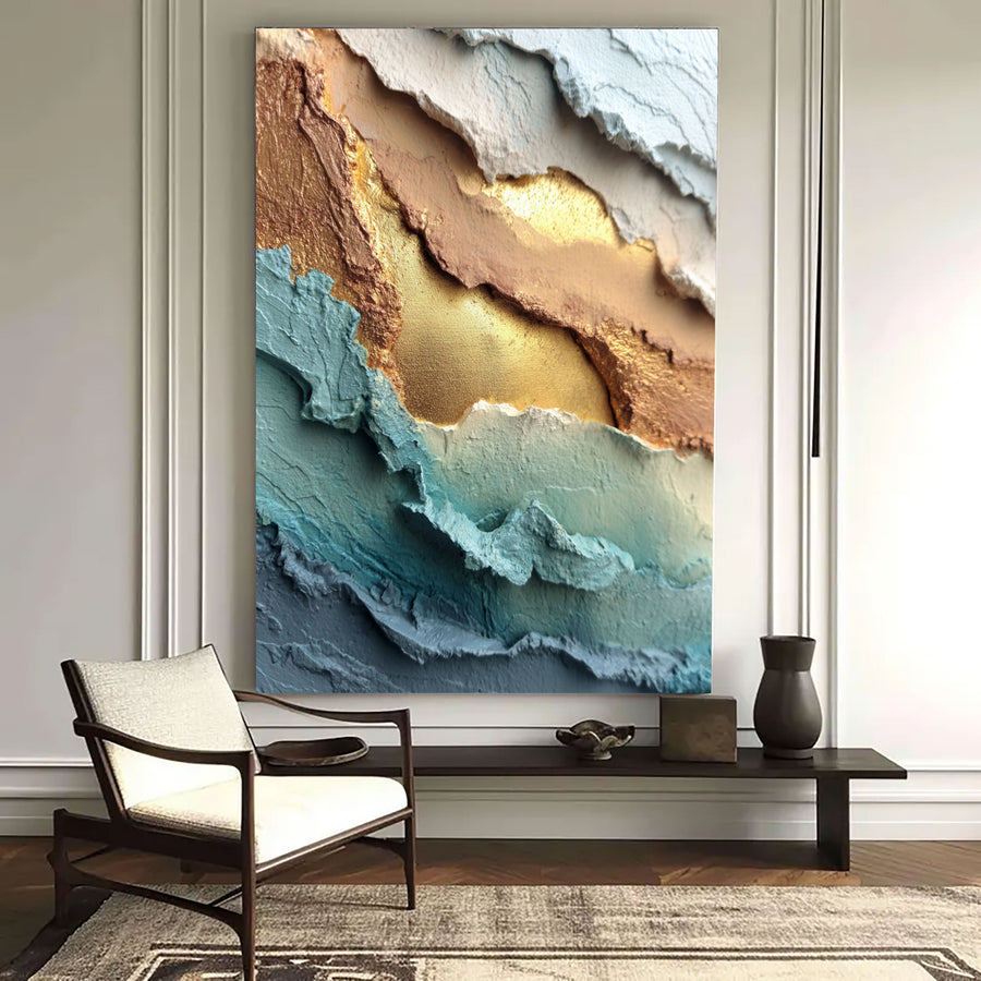 3D-Textured Art | Gilded Layered Strata
