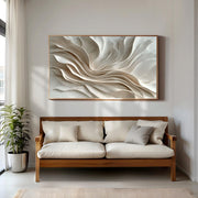 3D-Textured Art | Cream Wave Relief