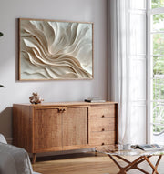 3D-Textured Art | Cream Wave Relief