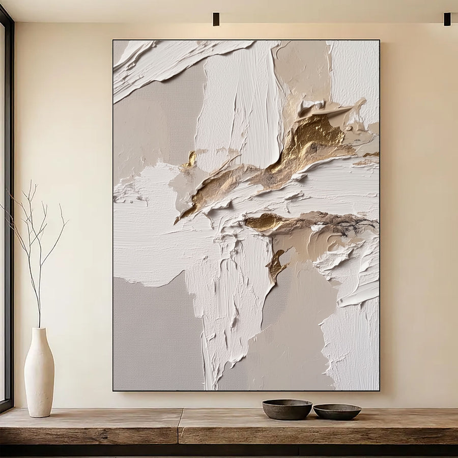 3D-Textured Art | Neutral Gold Vein