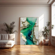 3D-Textured Art | Emerald Fractured Strata