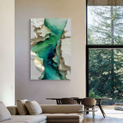 3D-Textured Art | Emerald Fractured Strata