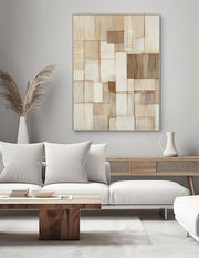 3D-Textured Art | Neutral Weave Mosaic
