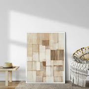 3D-Textured Art | Neutral Weave Mosaic