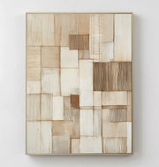 3D-Textured Art | Neutral Weave Mosaic