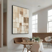 3D-Textured Art | Neutral Weave Mosaic