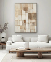 3D-Textured Art | Neutral Weave Mosaic