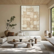 Wabi-Sabi Art | Weathered Linen Grid