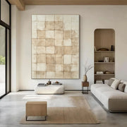 Wabi-Sabi Art | Weathered Linen Grid