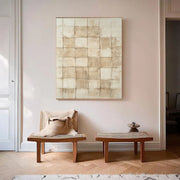 Wabi-Sabi Art | Weathered Linen Grid