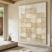Wabi-Sabi Art | Weathered Linen Grid