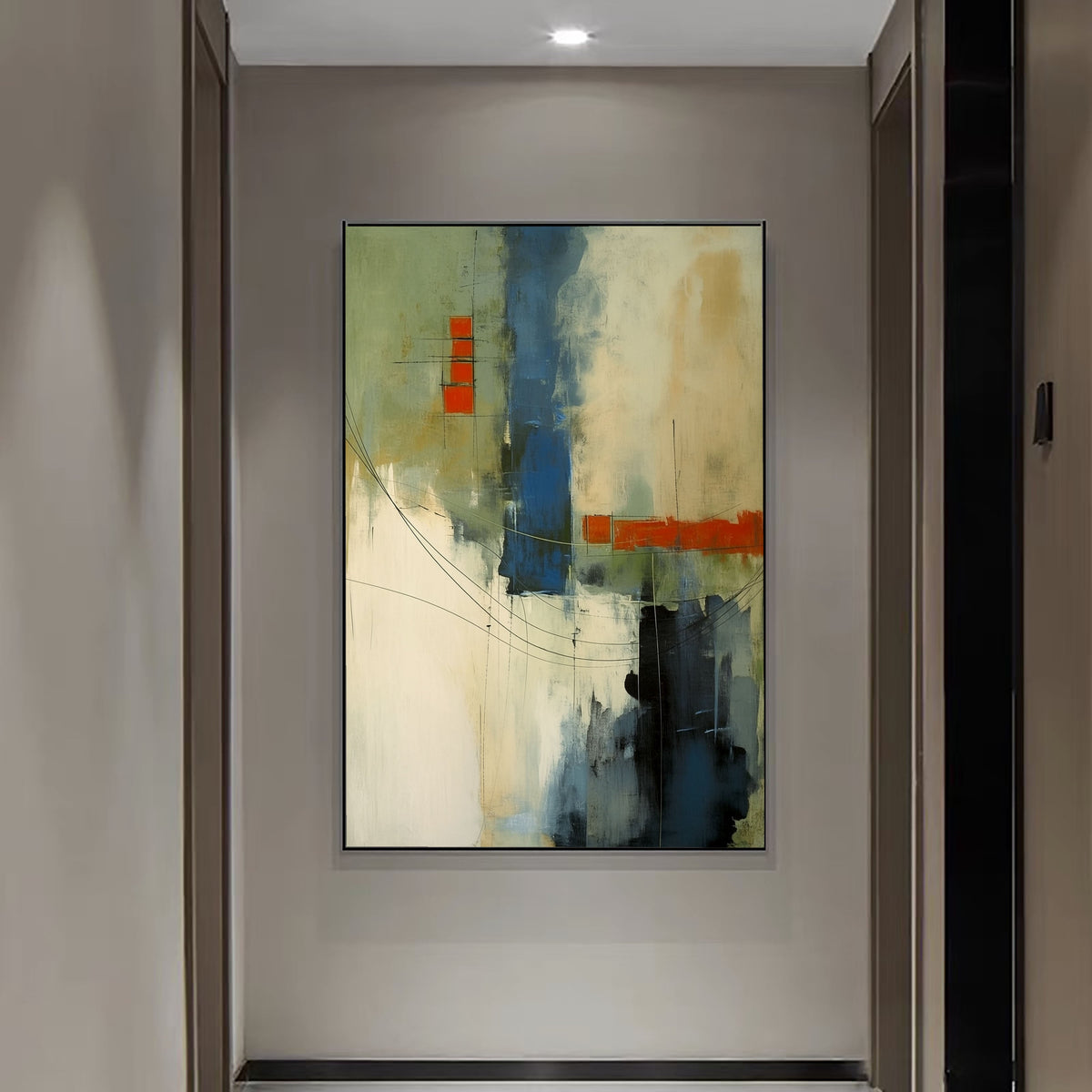 Abstract Art | Blue Orange Linework