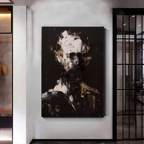 3D-Textured Art | Monochrome Figure Gesture