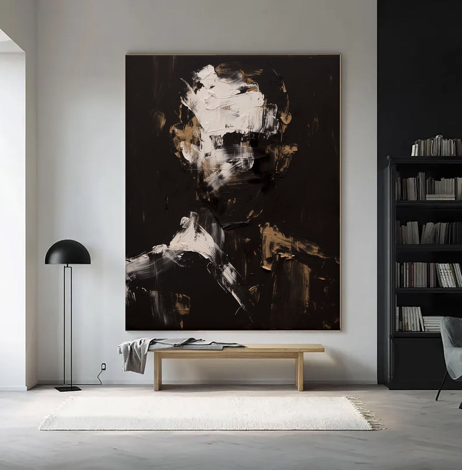 3D-Textured Art | Monochrome Figure Gesture