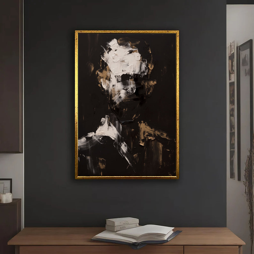 3D-Textured Art | Monochrome Figure Gesture