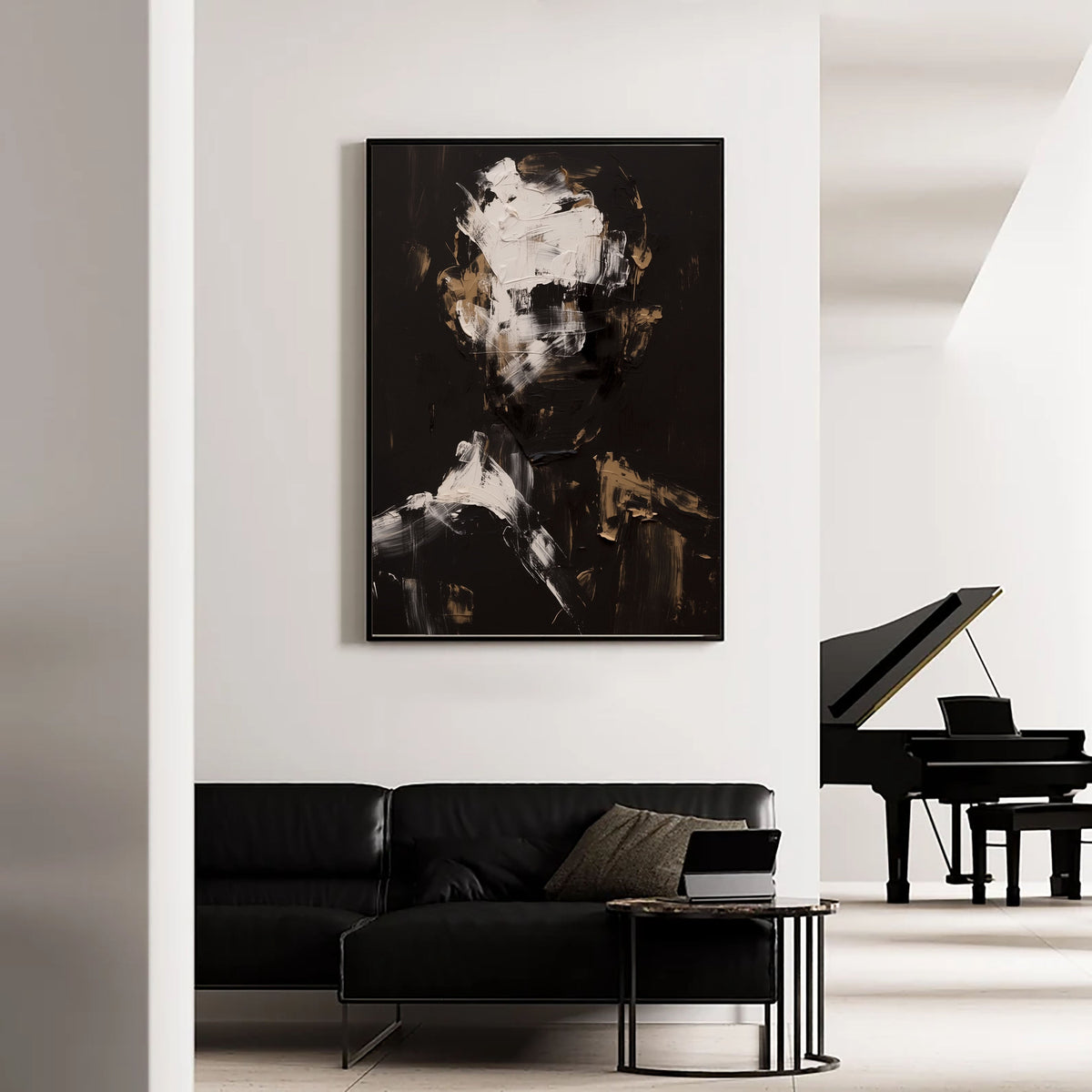 3D-Textured Art | Monochrome Figure Gesture