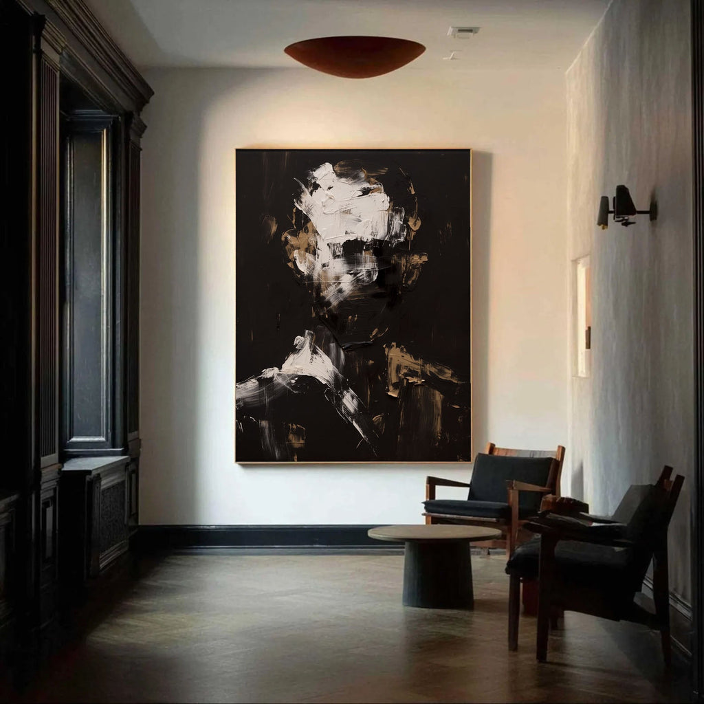 3D-Textured Art | Monochrome Figure Gesture