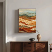 3D-Textured Art | Layered Mountain Relief