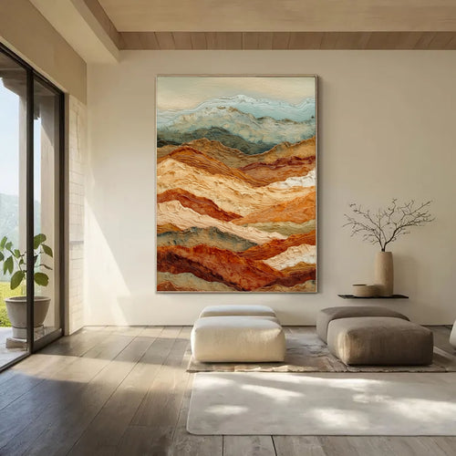 3D-Textured Art | Layered Mountain Relief