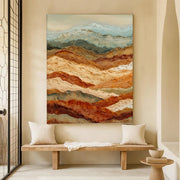 3D-Textured Art | Layered Mountain Relief