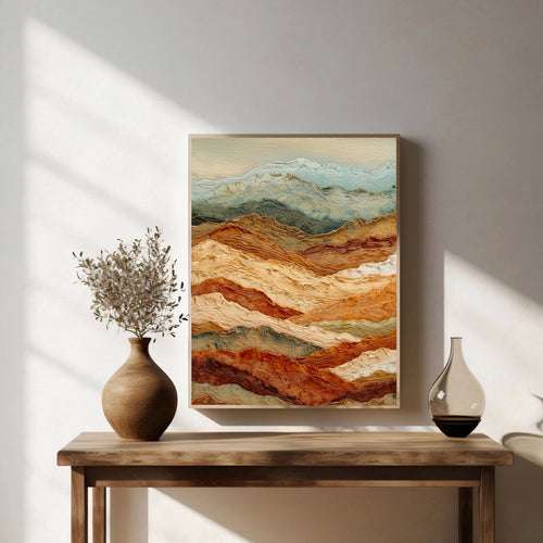 3D-Textured Art | Layered Mountain Relief