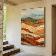 3D-Textured Art | Layered Mountain Relief