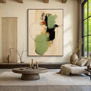 Abstract Art | Sage Green Line Flow